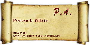 Poszert Albin névjegykártya